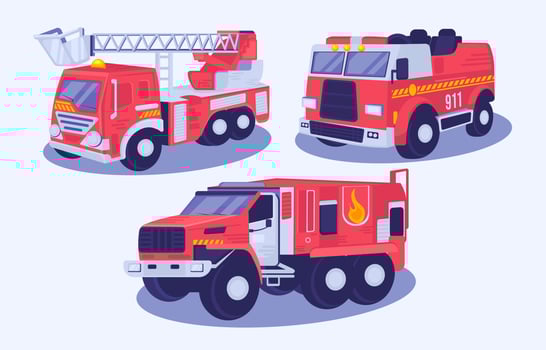Fire Truck With Alternative Variations vector