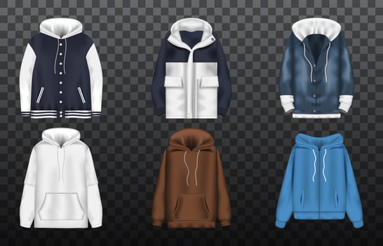 Hoodie Mock-Up with Alternative Sleeve Length and Color vector