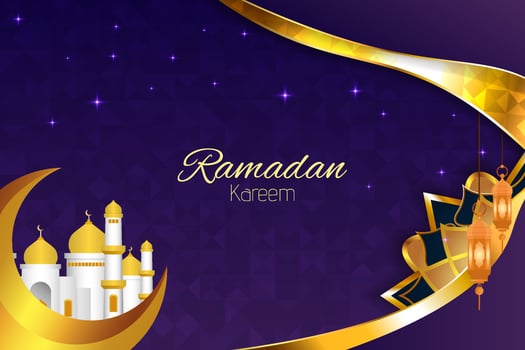 Ramadan Kareem Islamic background with element and purple color vector