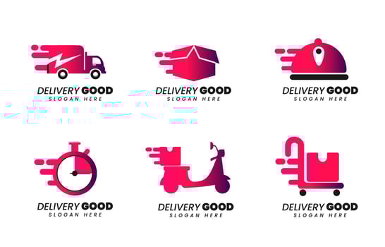 Delivery Goods Logo Set Collection vector