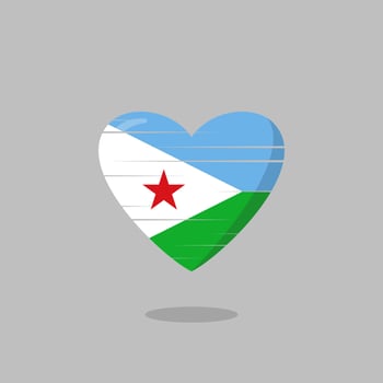 Djibouti flag shaped love illustration vector