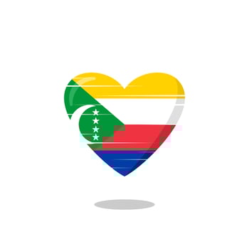 Comoros flag shaped love illustration vector