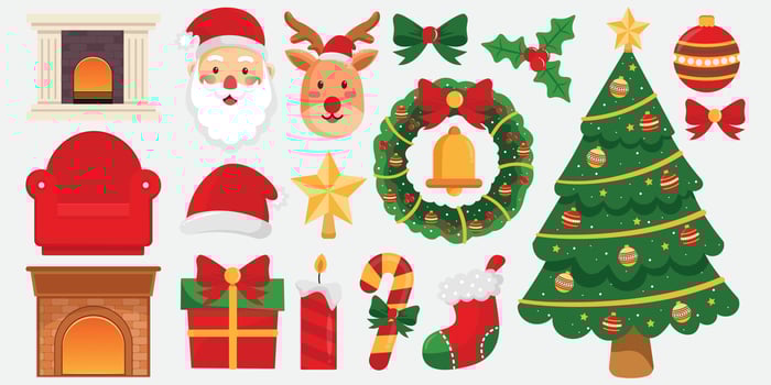 Classic Christmas Icon Set vector