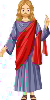 Jesus cartoon character on white background vector