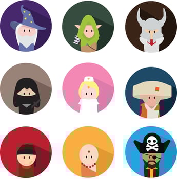 Chacracter avatar game icons vector