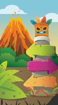 Tiki land illustration vector