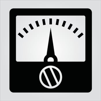 Isolated Glyph Voltmeter Icon Electricity Scalable Vector Graphic