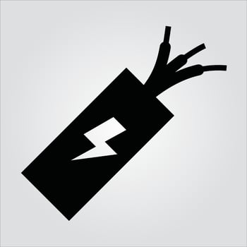 Isolated Glyph Wire Cable Icon Electricity Scalable Vector Graphic
