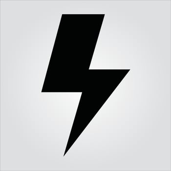 Isolated Glyph Lightening Bolt Icon Electricity Scalable Vector Graphic