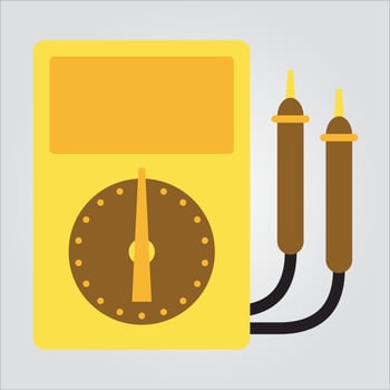 Isolated Color Amperemeter Icon Electricity Scalable Vector Graphic