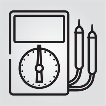 Isolated Outline Amperemeter Icon Electricity Scalable Vector Graphic