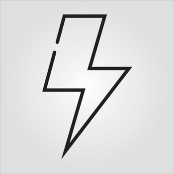 Isolated Outline Lightening Bolt Icon Electricity Scalable Vector Graphic