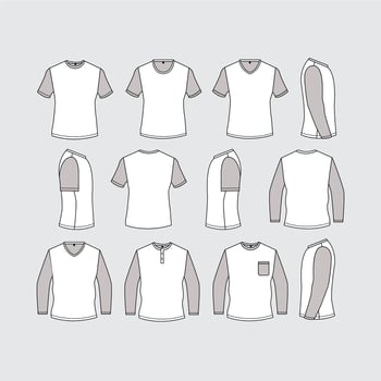 Flat Outline T-shirt Collection vector