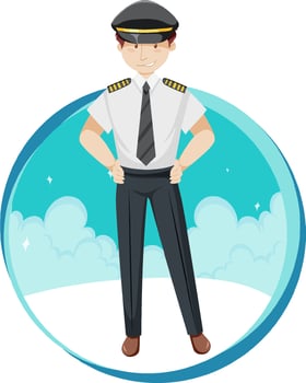 Happy pilot travel holiday theme vector