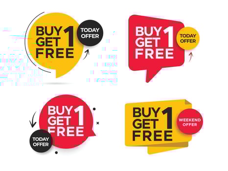 buy 1 get 1 free banner template. Shop now vector