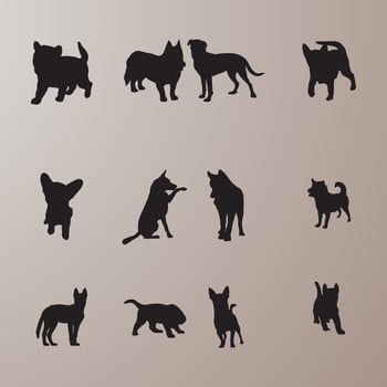 Dog Art Designs, Dog Template Vintage Icons vector