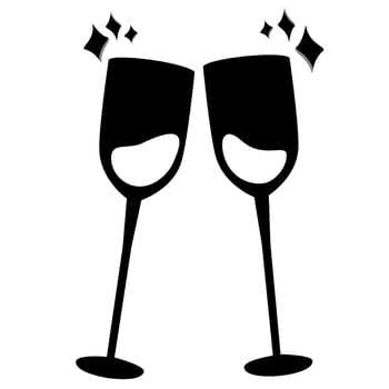 Celebrating wine glass icon. vector