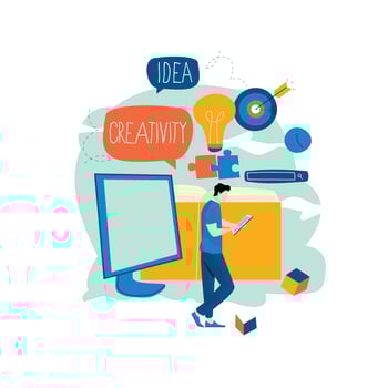 Education, distance education, internet studying, e-learning, remote learning flat vector illustration. Online classes, training courses, tutorials, home learning design for mobile and web graphics