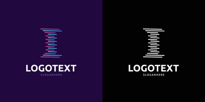 Letter I logo, Colorful lines logo vector
