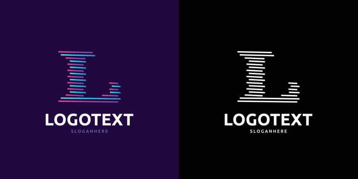 Letter L logo, Colorful lines logo vector