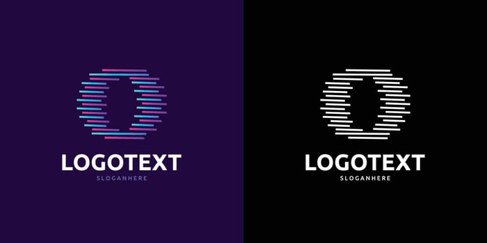 Letter O logo, Colorful lines logo vector