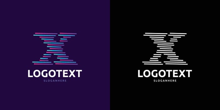 Letter X logo, Colorful lines logo vector