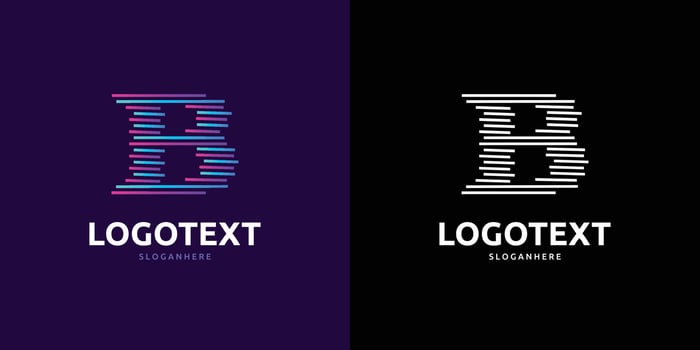 Letter B logo, Colorful lines logo vector