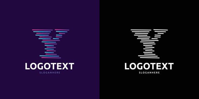 Letter Y logo, Colorful lines logo vector