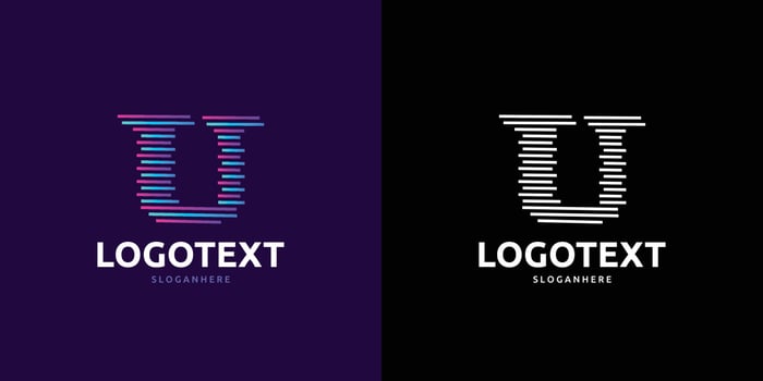 Letter U logo, Colorful lines logo vector