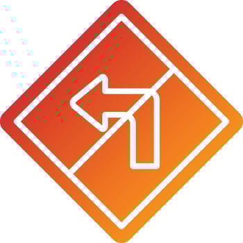 No Left Turn Icon Style vector