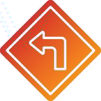 Turn Left Icon Style vector