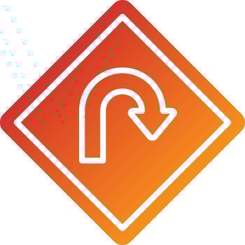 U Turn Icon Style vector