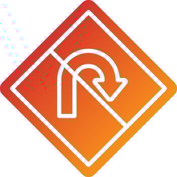 No U Turn Icon Style vector