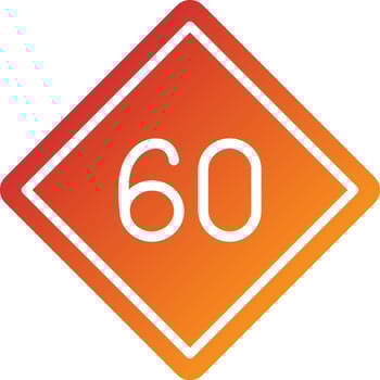60 Speed Limit Icon Style vector