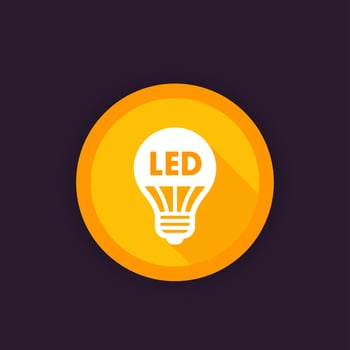 led light bulb vector sign