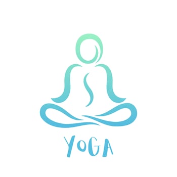 yoga class logo template on white, man in lotus position vector