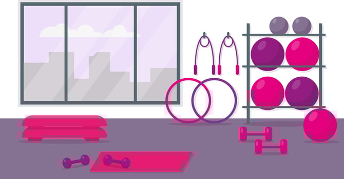 Fitness center for womens training. vector