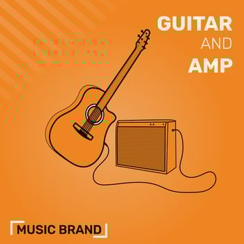 Guitar and amp vector design.
