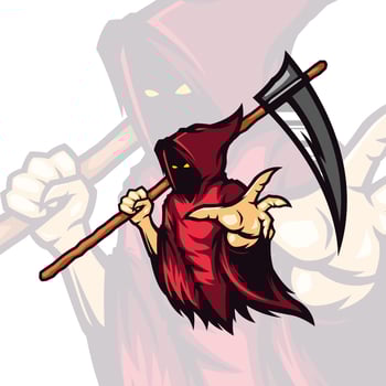 Grimm Reaper Skull Screaming Esports Mascot Gaming vector
