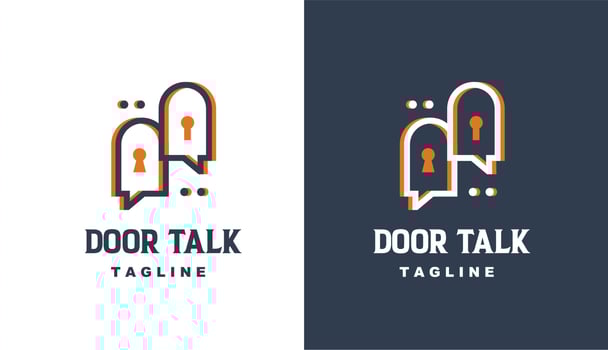Door Talk monoline simple logo for brand and company vector