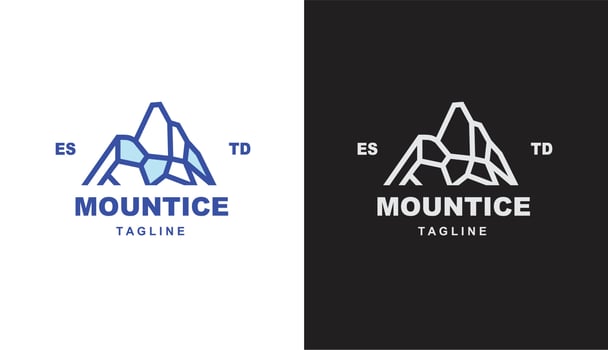 mountain line art modern . iceberg geometri logo for brand and company vector