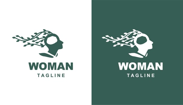 woman nature minimalis logo for brand and company vector