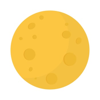 Moon in flat design style. vector