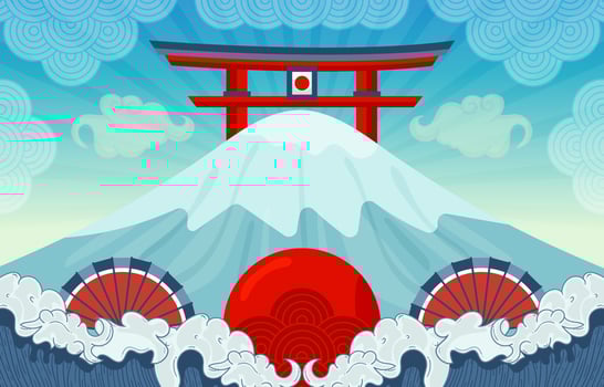 Japanese Style Element Background vector