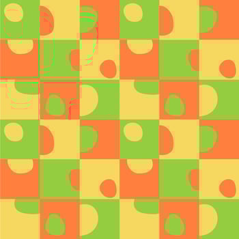 seamless pattern design of plaid and plus attractive circles of spots vector