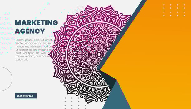 Mandala ornate background for web banner business vector