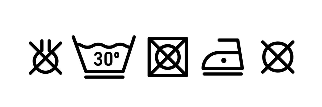 Laundry line icon set. Symbol for washing clothes. Vector illustration