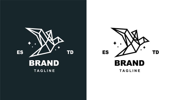 origami bird modern minimalis. logo simple for brand and company vector