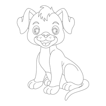Cute Puppy Dog Outline Coloring Page for Kids Animal Coloring Page vector