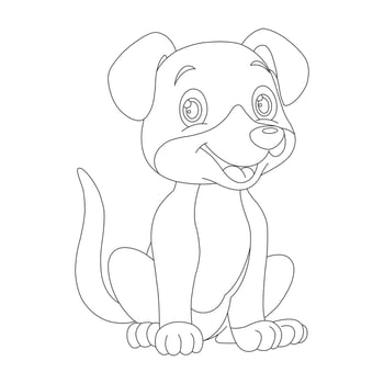 Cute Puppy Dog Outline Coloring Page for Kids Animal Coloring Page vector